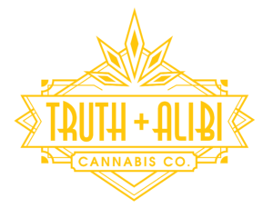 Truth + Alibi logo-gold
