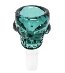 14mm Teal Skull Bowl
