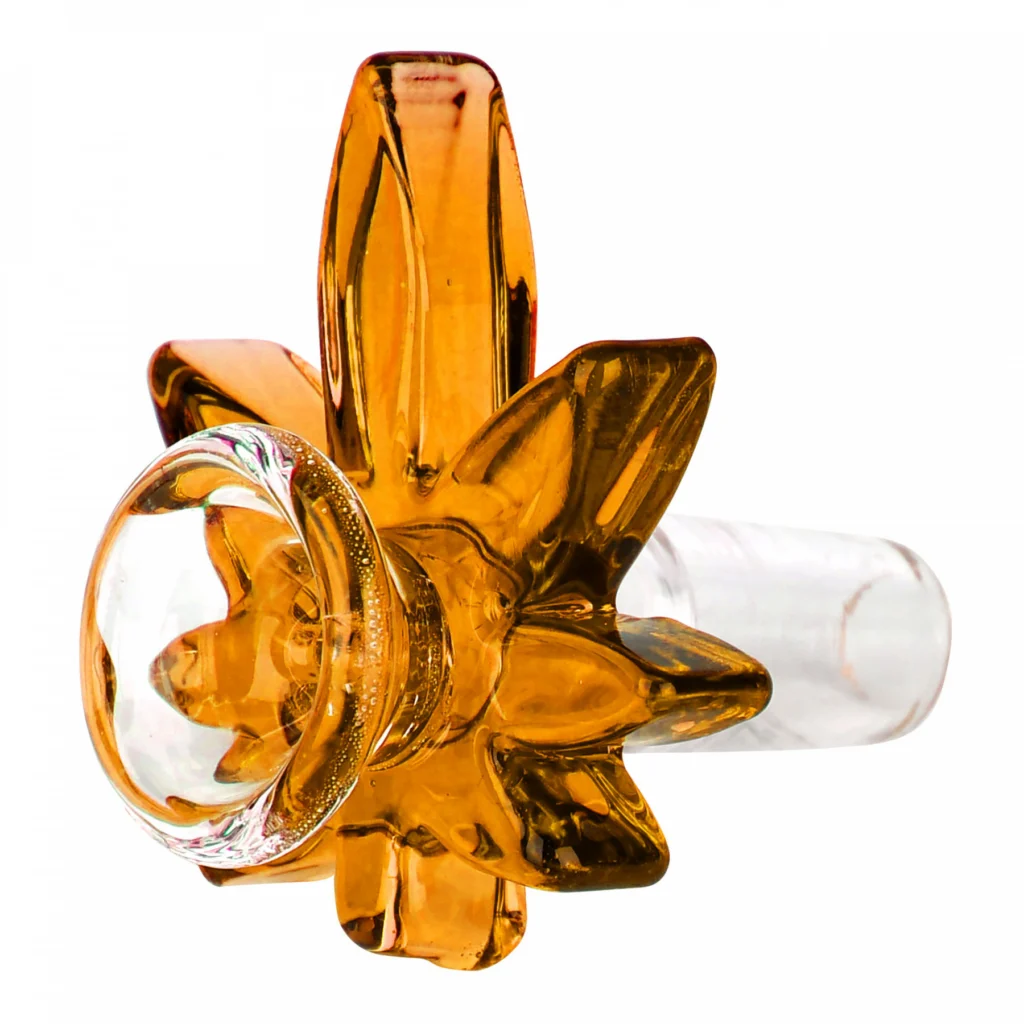 14mm Weed Leaf Bowl – Yellow