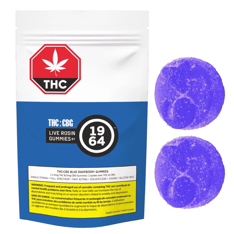 1964 – Cbg:Thc Blue Raspberry Gummies – 8.4G