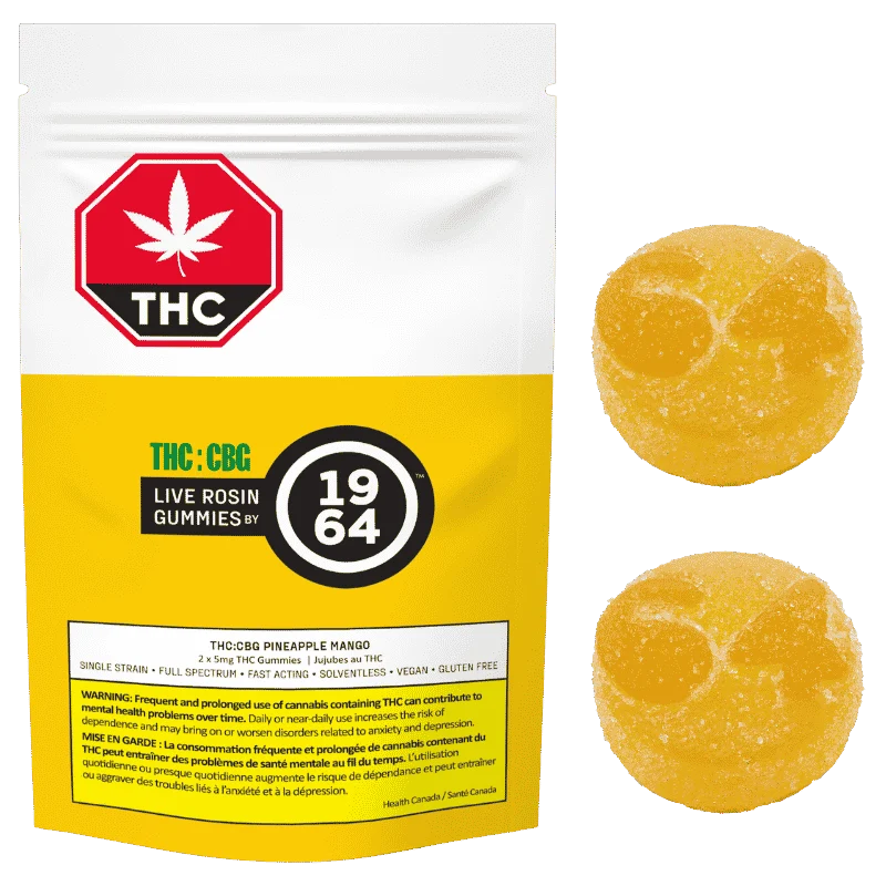 1964 – Pineapple Mango Live Rosin Thc:Cbg Chews – 8.4G