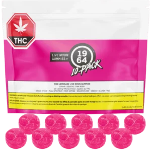 1964 – Strawberry Watermelon Live Rosin Gummies – 10pk