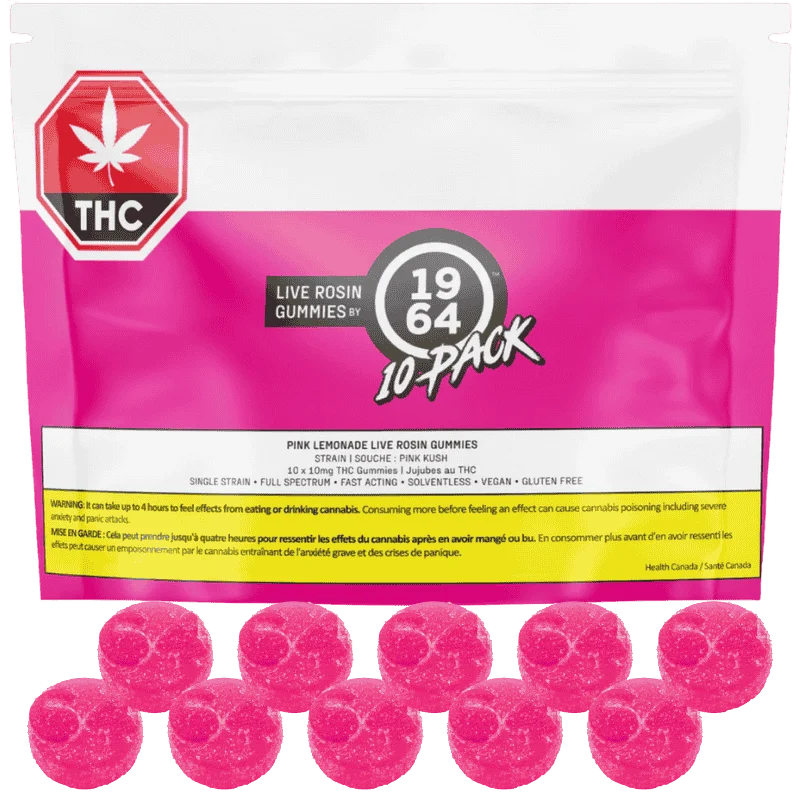 1964 – Strawberry Watermelon Live Rosin Gummies – 10pk