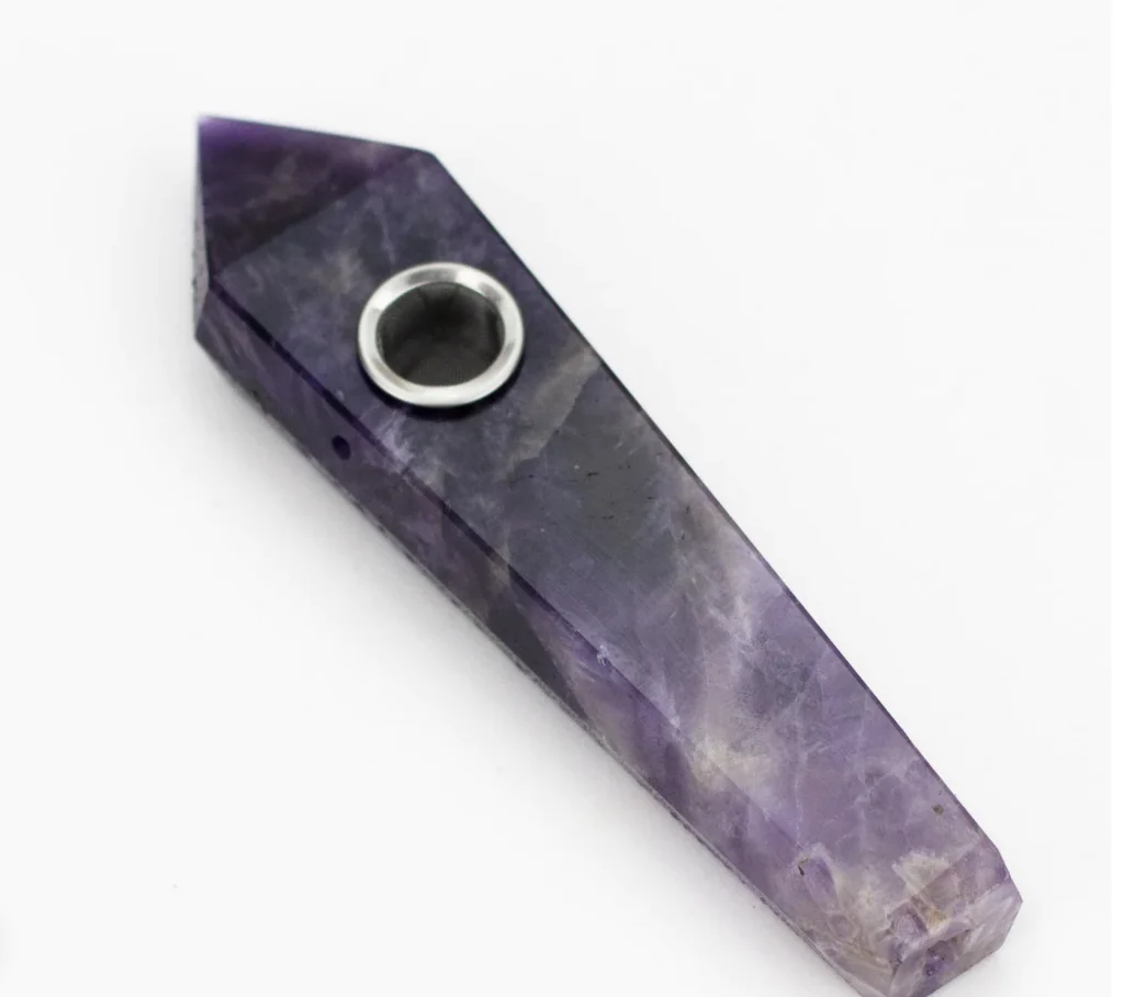 Acid Secs – Pure Amethyst Crystal Pipe with Choke