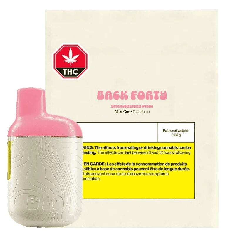 Back Forty – Strawberry Pink All-In-One Vape – 0.95G