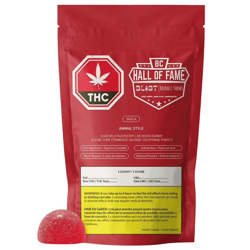 Blast – Sour Wild Raspberry Animal Style Live Rosin Gummy – 4G