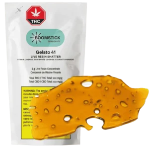 Boomstick – Gelato 41 Live Resin Shatter – 1G
