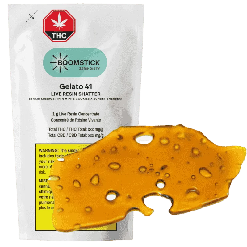 Boomstick – Gelato 41 Live Resin Shatter – 1G