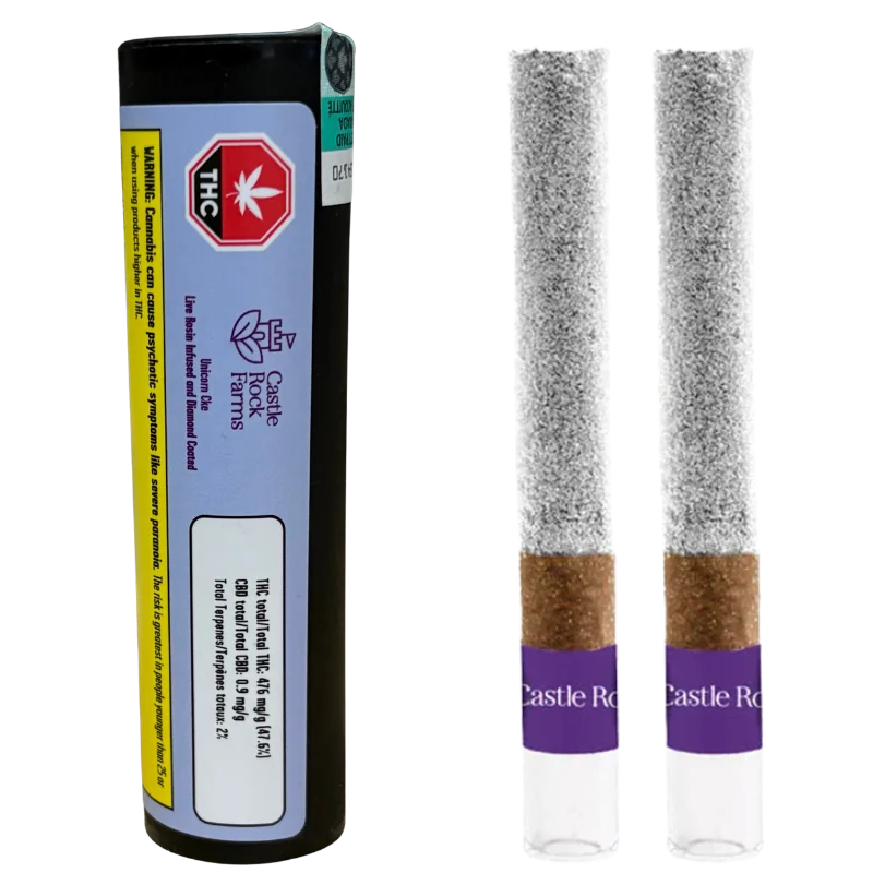 Castle Rock Farms – Unicorn Cke Live Rosin & Diamond Infused Blunts – 2G (Unicorn Cake)