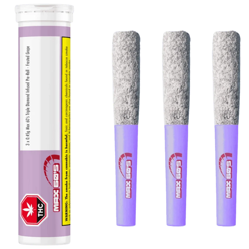 Chillbilly – Max 60’S Frosted Grape Triple Infused Pre-Rolls – 1.35G