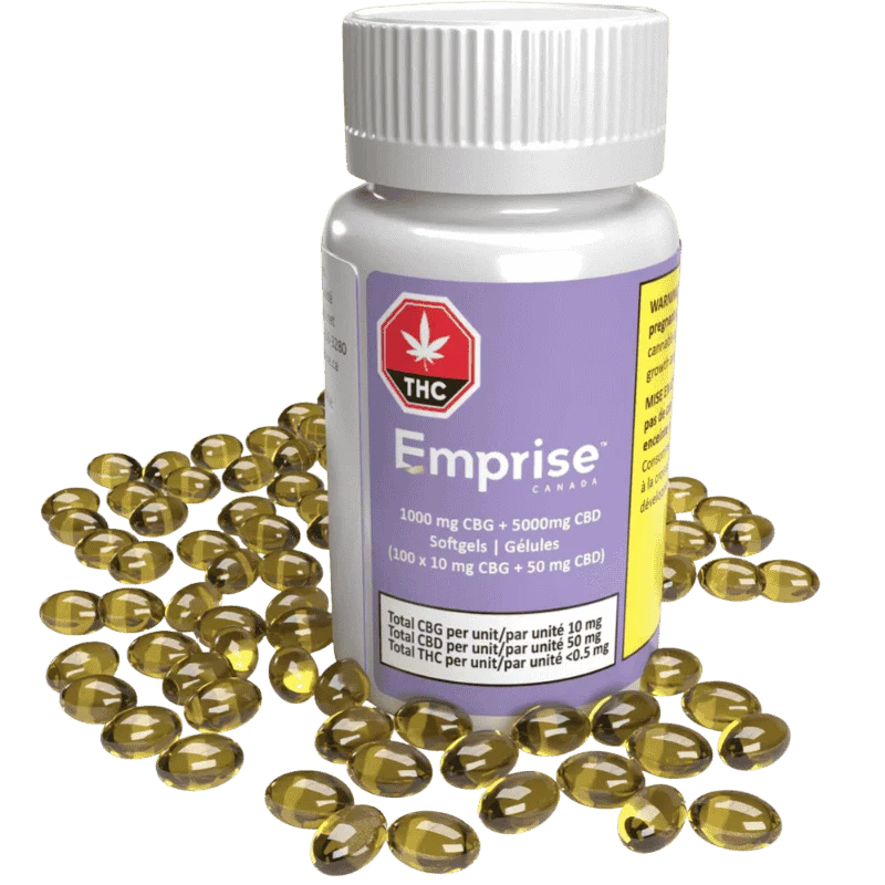 Emprise Canada – 1000 Mg Cbg + 5000Mg Cbd 100pk Softgels – 32G