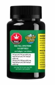 Glacial Gold – Full Spec. THC:CBD 5:5mg – 100pk Caps