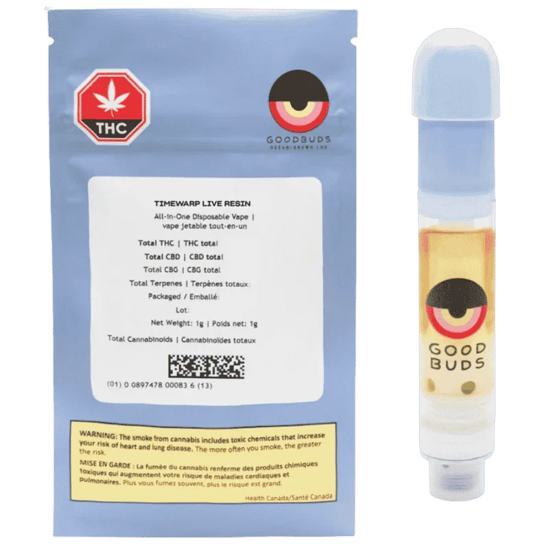 Good Buds – Timewarp Live Resin Cartridge – 1G