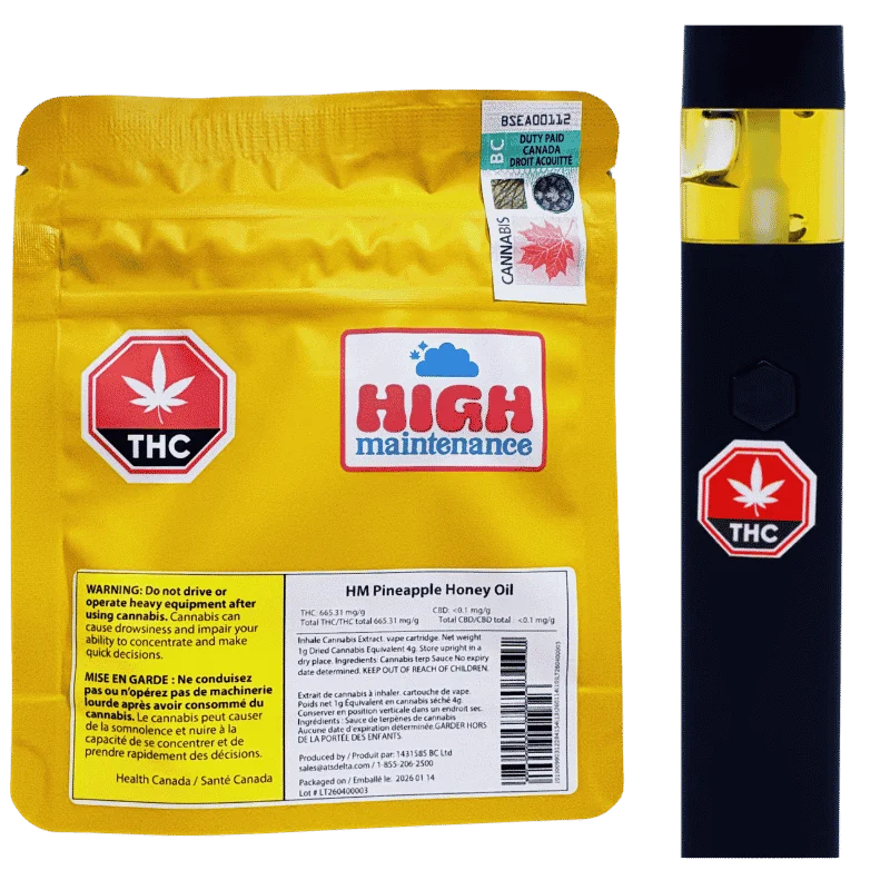 High Maintenance – Pineapple Honey Oil Disposable Vape – 1G