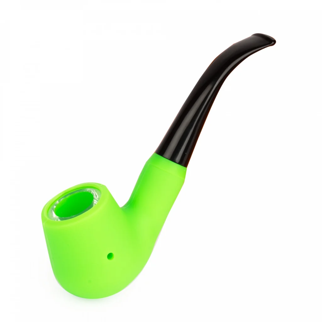 LIT Silicone 5.5″ Sherlock Pipe – Green