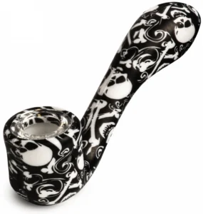 LIT Silicone 5″ Skull Sherlock Pipe