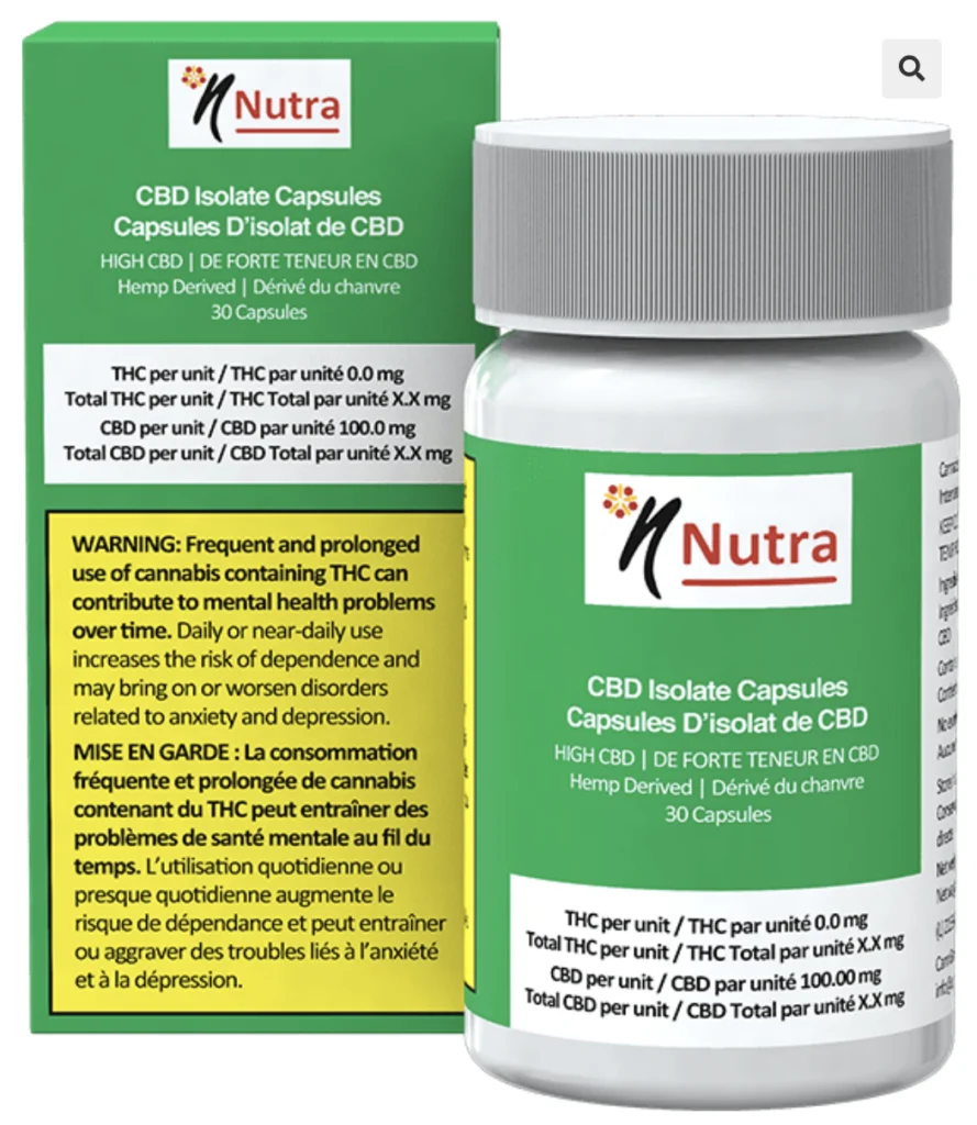 Naturally Nutra – 100mg CBD capsules. (x30 caps)