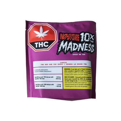 No Future – 10X The Madness: The Red One Indica Thc Gummies – 100G