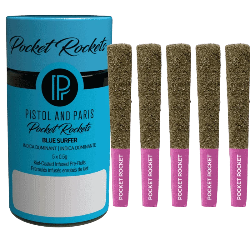 Pistol And Paris – Pocket Rockets Blue Surfer Infused Pre-Rolls – 2.5G