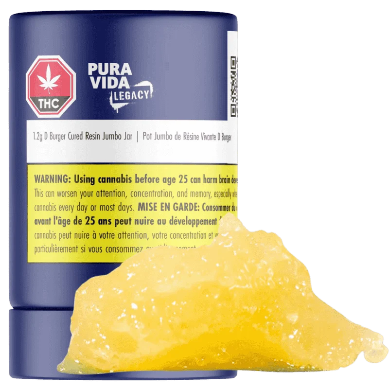 Pura Vida Legacy – D Burger Cured Resin Jumbo Jar – 1.2G
