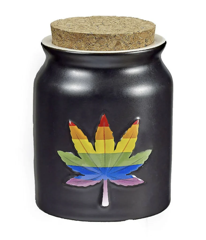 Rainbow Leaf Stash Jar