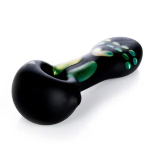 Red Eye Glass – 4.5″ Black Skull Hand Pipe