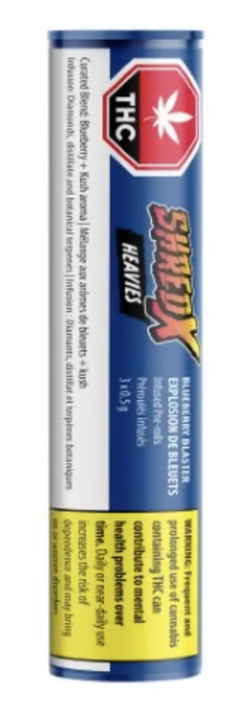 Shred X – Blueberry Blaster Heavies Infused Pre-Rolls – 1.5G