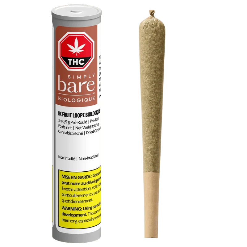 Simply Bare, BC Organic Fruit Loopz Pre Rolls, 1pk (0.5g)