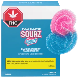 Sourz By Spinach – Fully Blasted Blue Raspberry Watermelon Gummies – 10pk