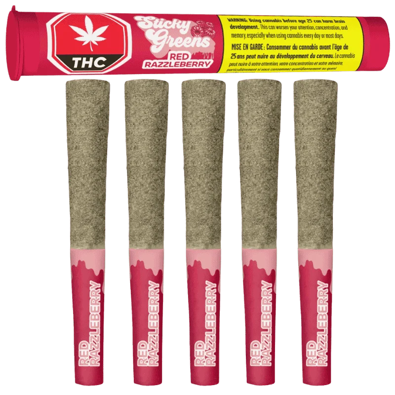 Sticky Greens – Red Razzleberry Diamond Blend Infusd Pre-Rolls Lto – 2.5G