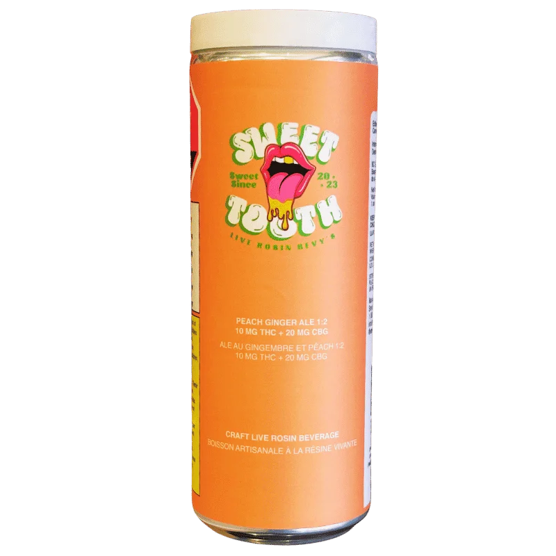 Sweettooth – Peach Live Rosin Ginger Ale 1:2 Thc:Cbg – 355Ml