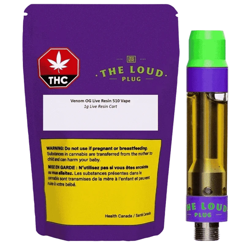 The Loud Plug – Venom Og Live Resin & Cured Resin Blend Cartridge – 1G
