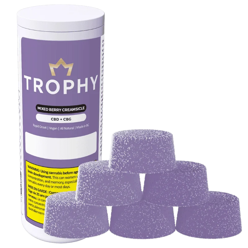Trophy – Mixed Berry Creamsicle Cbd:Cbn Gummies – 120G