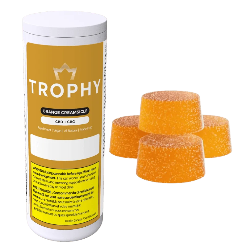 Trophy – Orange Creamsicle Cbd:Cbg Gummies – 120G