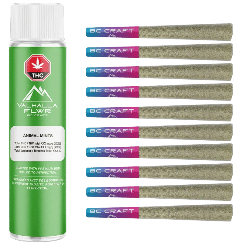 Valhalla Flwr – Animal Mints Pre-Rolls – 5G