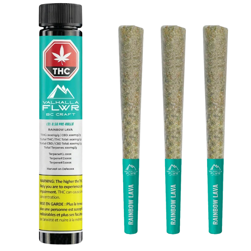 Valhalla Flwr – Rainbow Lava Pre-Rolls – 1.5G