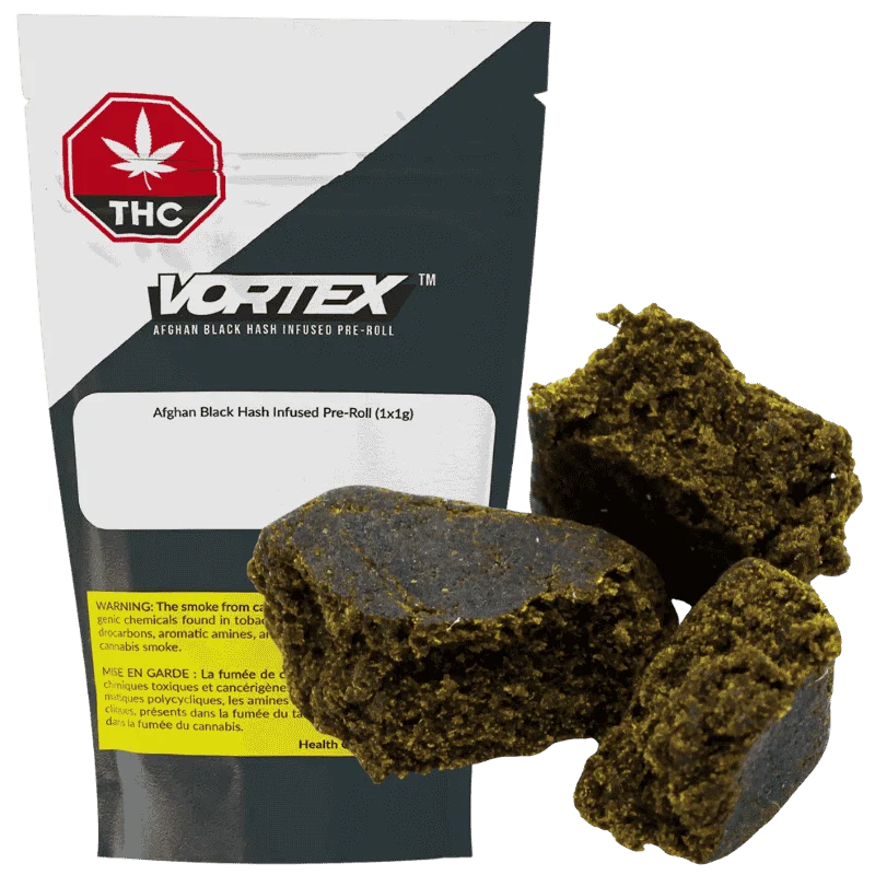 Vortex Cannabis Inc – Afghan Black Pressed Hash –  Hybrid 2g