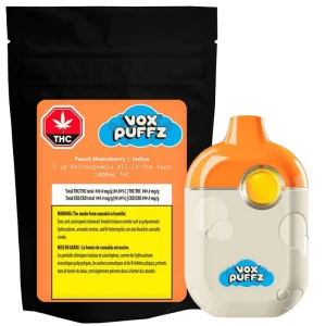 Voxpuffz – Peach Melonberry Rechargeable All-In-One Vape – 1.2G