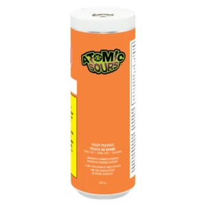 Xmg Atomic Sours – Foggy Peaches 10mg THC, 10mg CBG – 355Ml