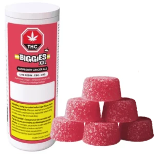 Biggies XXL – Raspberry Ginger Ale Live Resin Chews. 6pk.