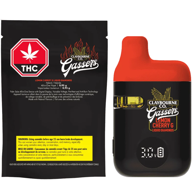 Claybourne – Gassers Lemon Cherry G Liquid Diamonds Aio – 0.95G
