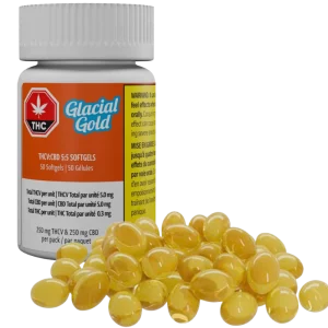 Glacial Gold – Thcv:Cbd 5:5 Softgels 50-Pack – 17.25g
