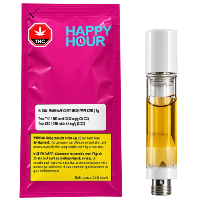 Happy Hour – Island Lemon Haze Cured Resin Cartridge Lto – 1g
