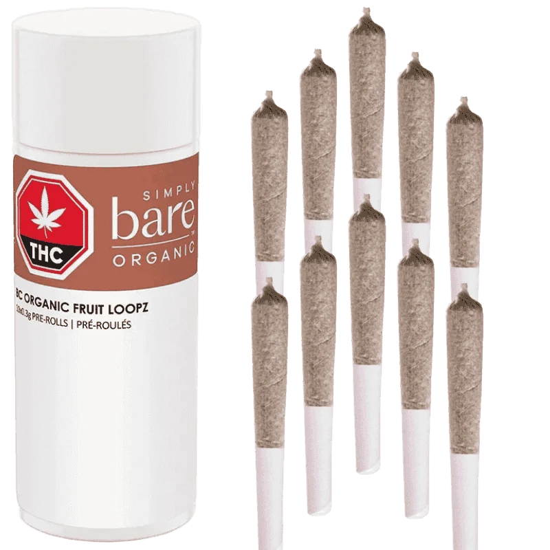 Simply Bare, BC Organic Fruit Loopz Pre Rolls, 10pk (3g)