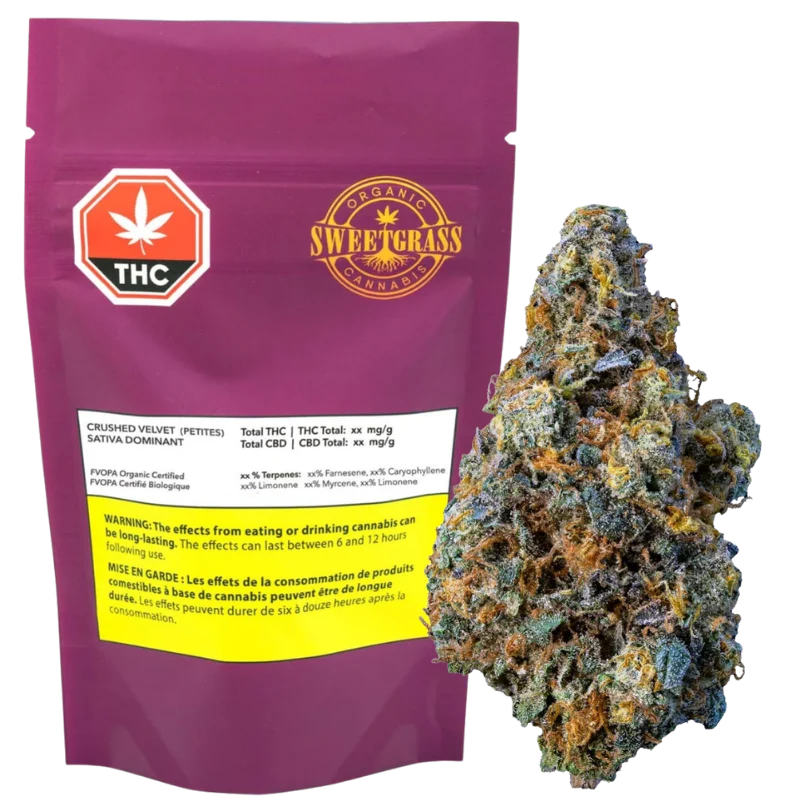 Sweetgrass Organic Cannabis – Crushed Velvet Petites Flower Lto – 3.5G