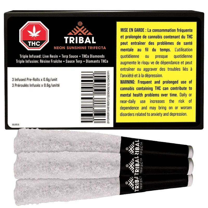 Tribal – Neon Sunshine Trifecta Infused Pre-Rolls – 1.8G