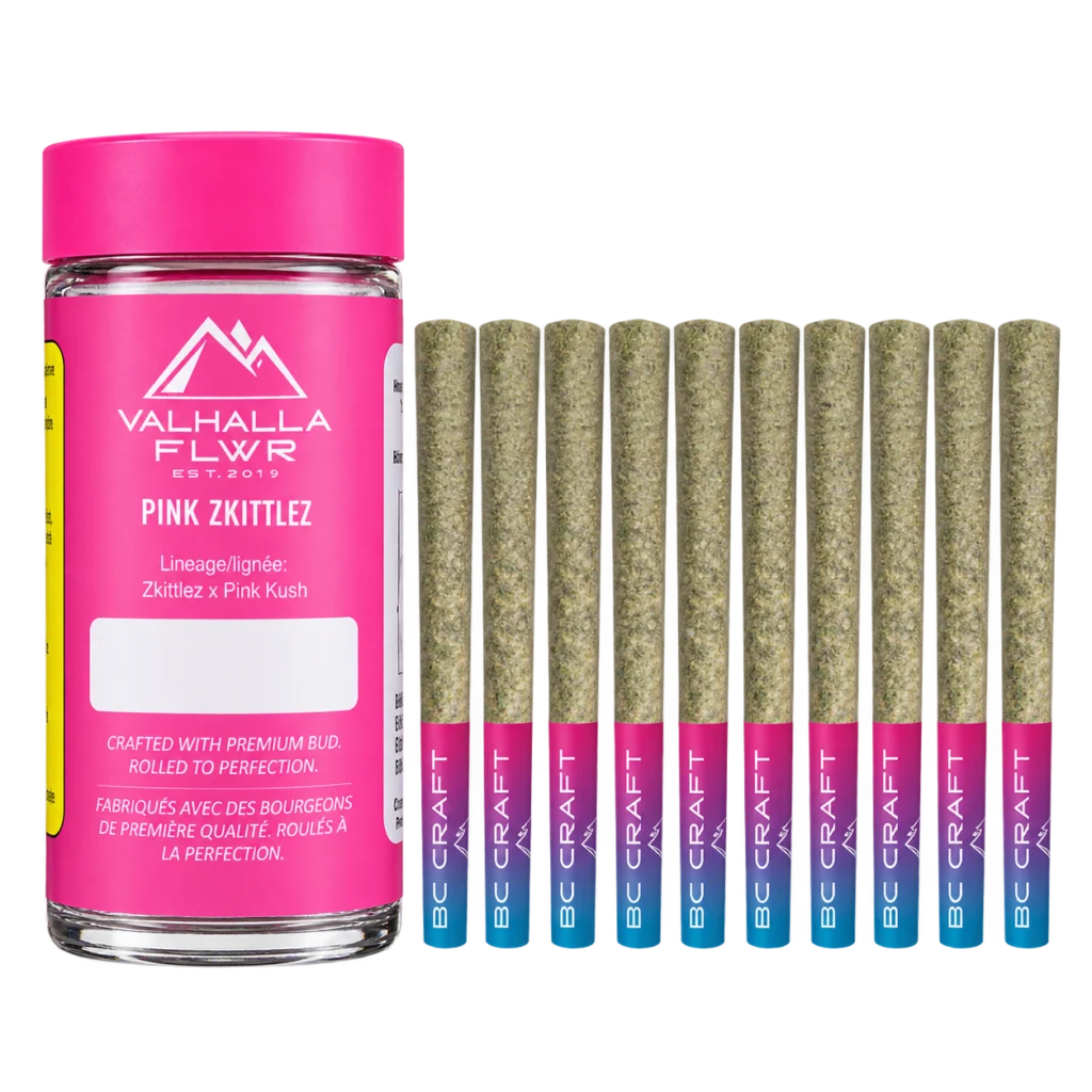 Valhalla Flwr – Pink Zkittlez Pre-Rolls – 20x 0.5g
