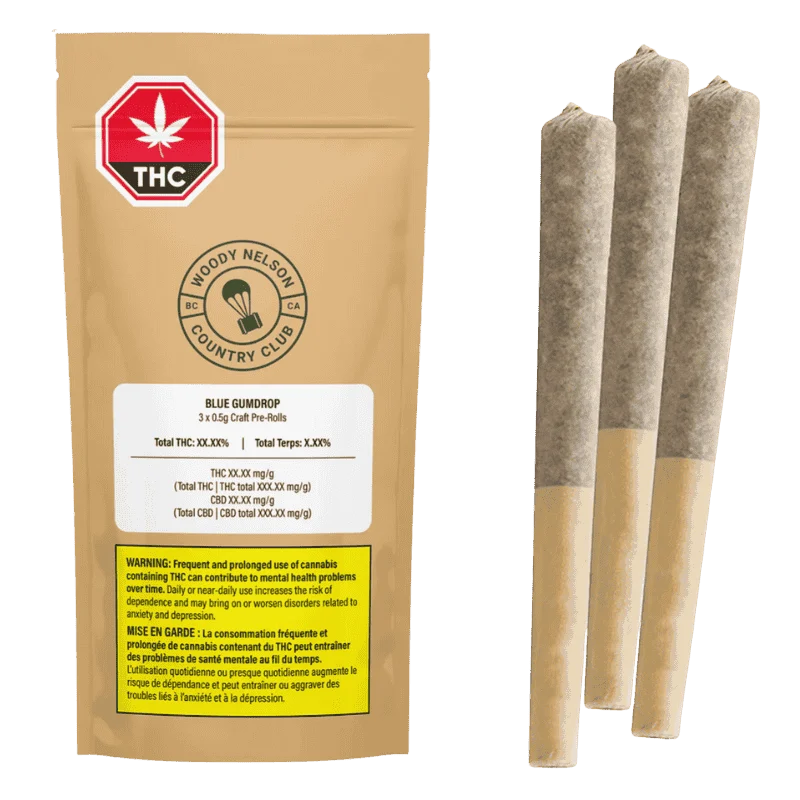 Woody Nelson Country Club – Blue Gumdrop Craft Lto Pre-Rolls – 1.5G