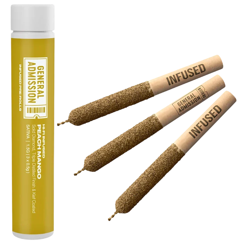 General Admission – Peach Mango Hi-Fi Infused Pre-Rolls – 1.5g