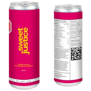 Sweet Justice – Cranberry Ginger Ale 10Thc+10Cbg – 355ml